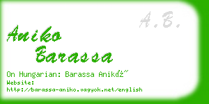 aniko barassa business card